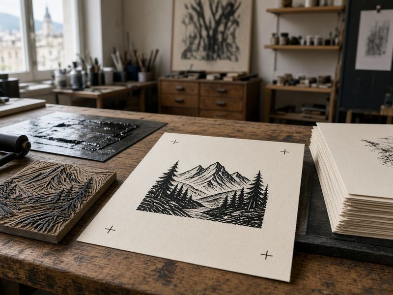 Edition printing at Bad Comes Studio
